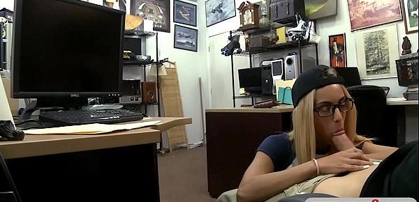  Small tits blond babe railed by pawn man